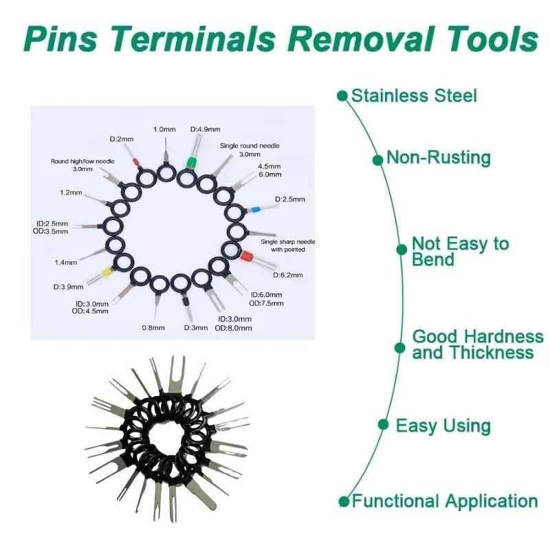 Pin Ejector Wire Kit Extractor Connector Puller Car Terminal Removal Tool