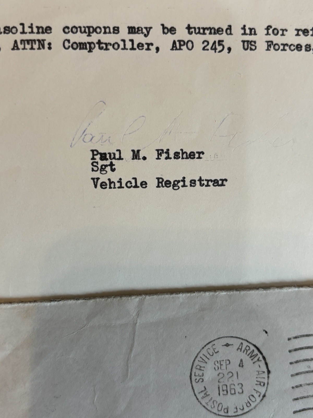 VINTAGE 1963 ESSO-NATO military Gas Coupon ￼U.S /NATO forces ￼ITALY (5liters)