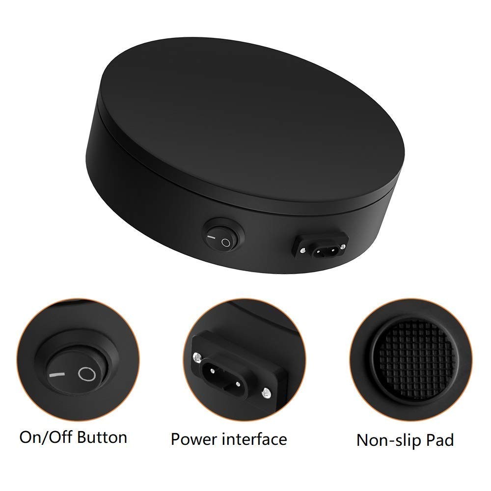 Motorized Photography Turntable, Automatic Revolving Platform Perfect for 360.