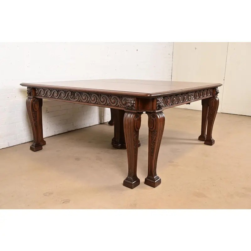 R. J. Horner Style Victorian Carved Oak Extension Dining Table, Newly Refinished
