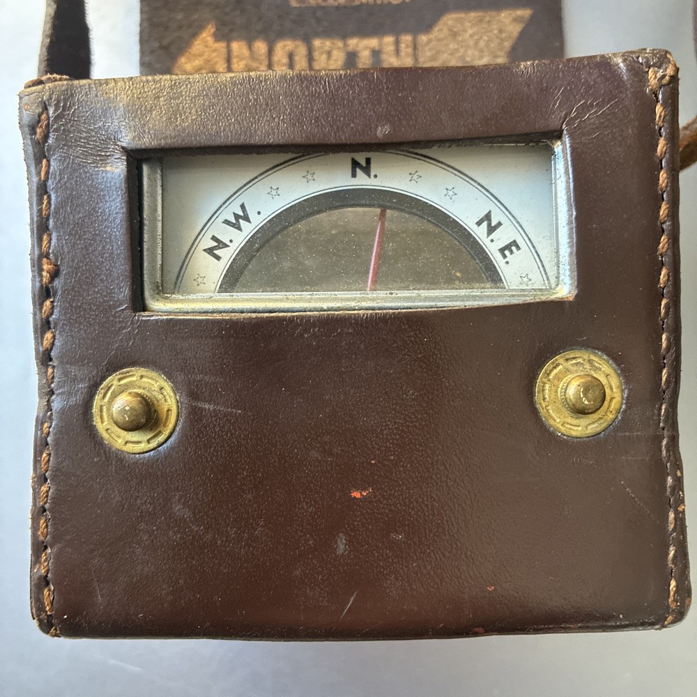 Vintage Aqua Survey Instruments Cincinnati OH Leather Case Dip Compass