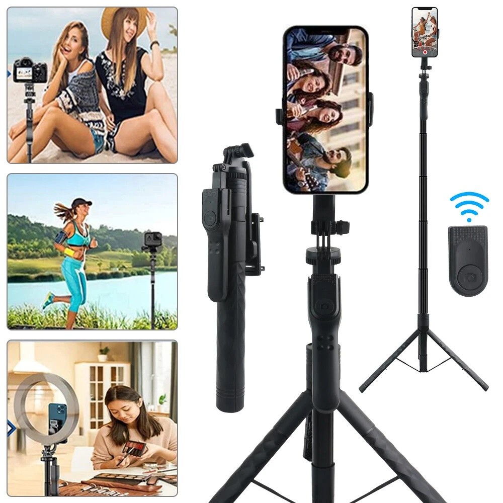 68" Professional Cell Phone Holder + Camera Tripod Stand Remote Selfie Stick US