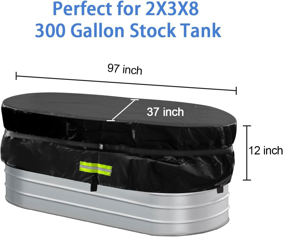 8Ft Stock Tank Horse Trough Cover Water Trough Cold Plunge Insulated Cover for