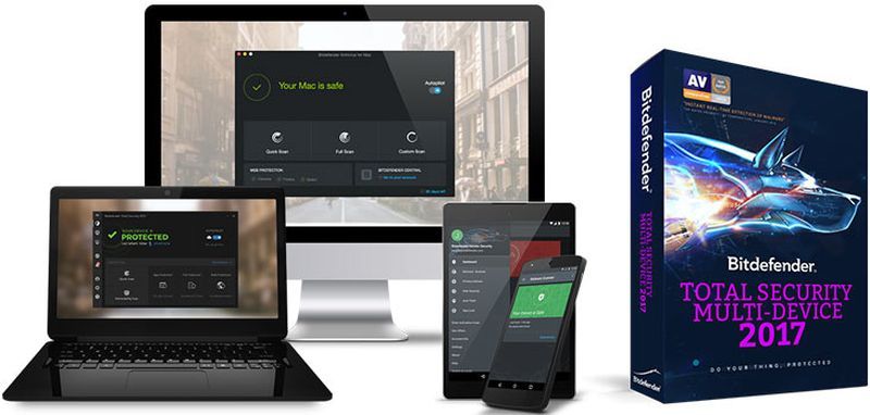 BITDEFENDER TOTAL SECURITY MULTI-DEVICE 2017 5 DEVICE 1 YEAR WIN/MAC/ANDROID NEW