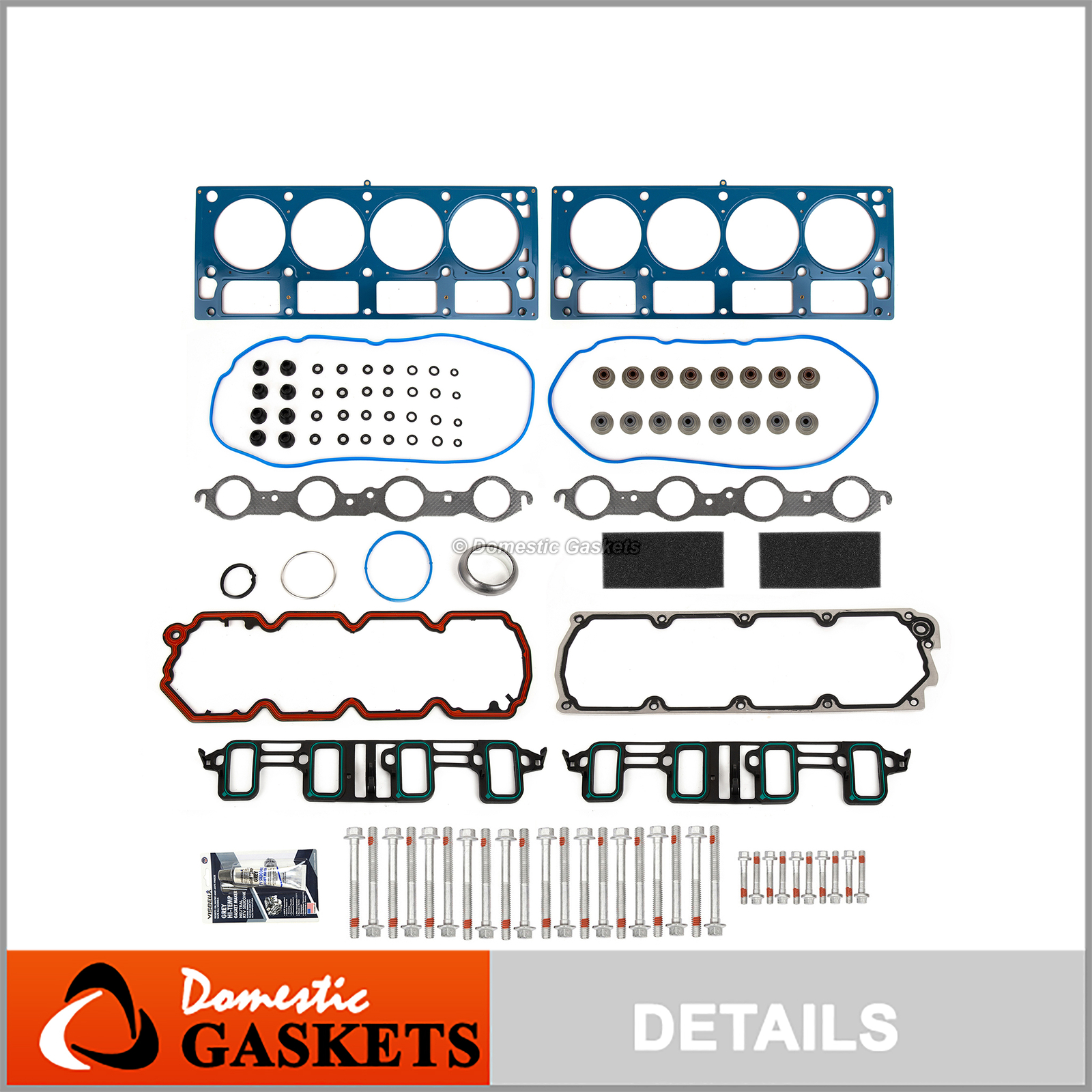 Head Gasket Set Head Bolts Fit 07-14 Cadillac GMC Sierra Chevrolet 6.0 6.2 VIN Y