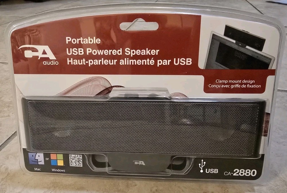New Cyber Acoustics USB Powered Portable Computer Speakers CA-2880 **
