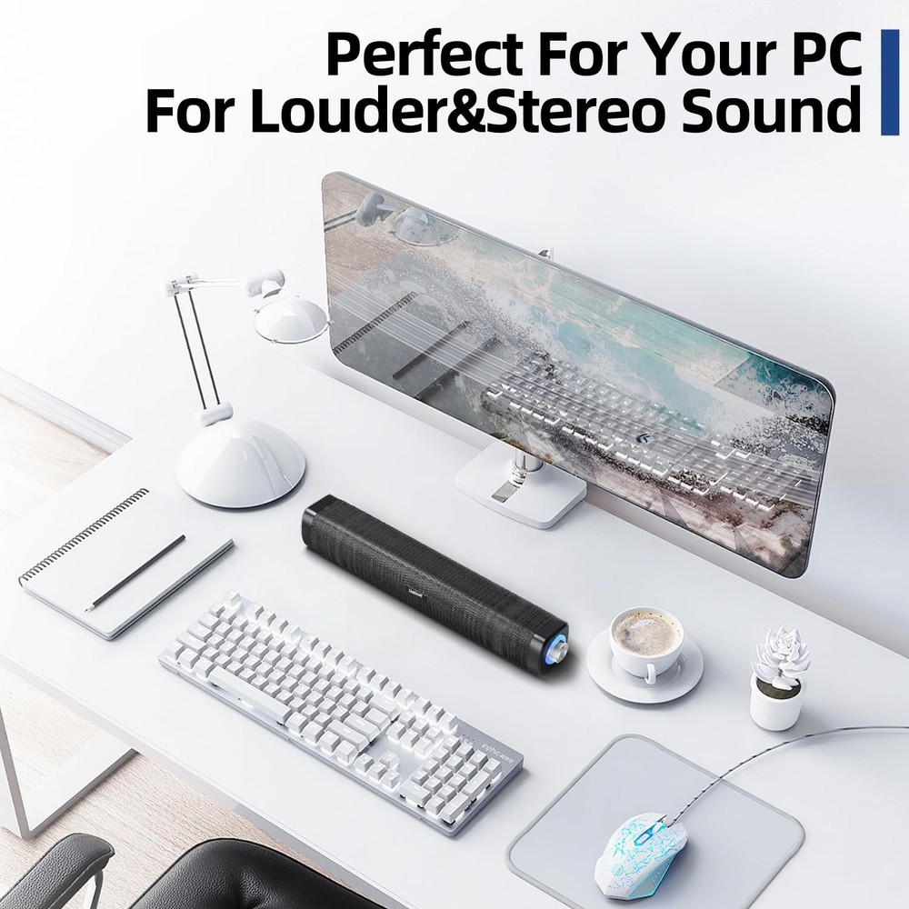 USB Computer Speakers,Computer Speakers with 3.5 mm aux,Wired USB Powered & C...