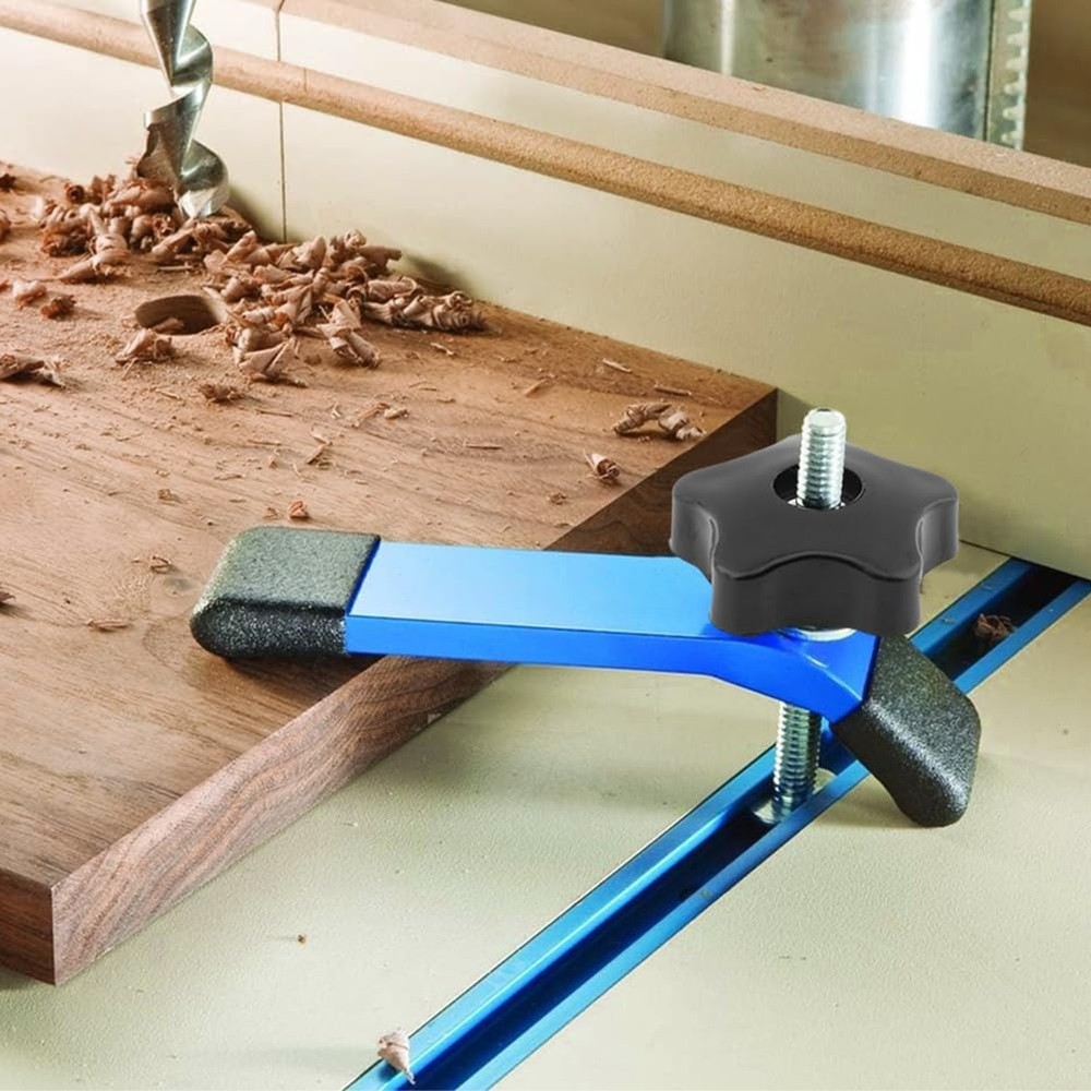 4PCS T-Track Knobs, 3/8 Inch 16 Through-Hole knobs, Five-Star Thru Threaded K...