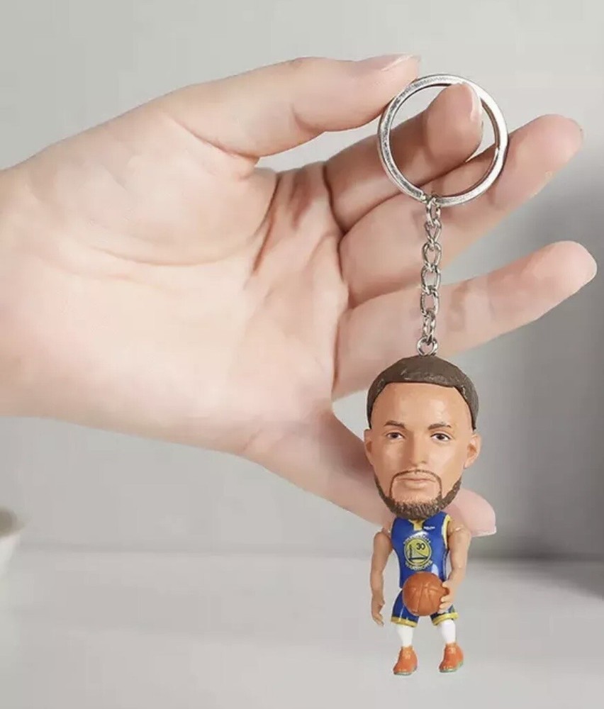 Mini Figure 3D Steph Curry Warriors Blue Dubs Basketball Keychain Golden State