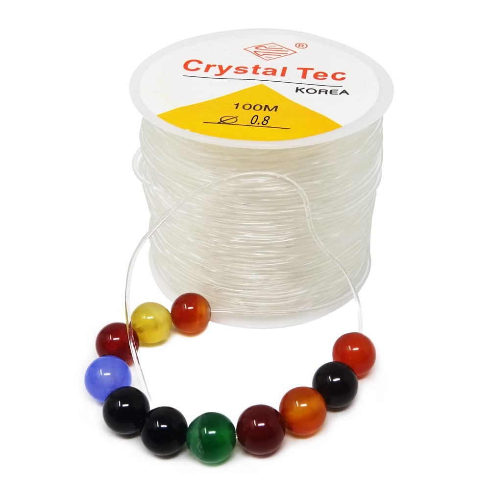 Honbay Jewelry Making String Clear Elastic Beading 0.8mm 100m, White