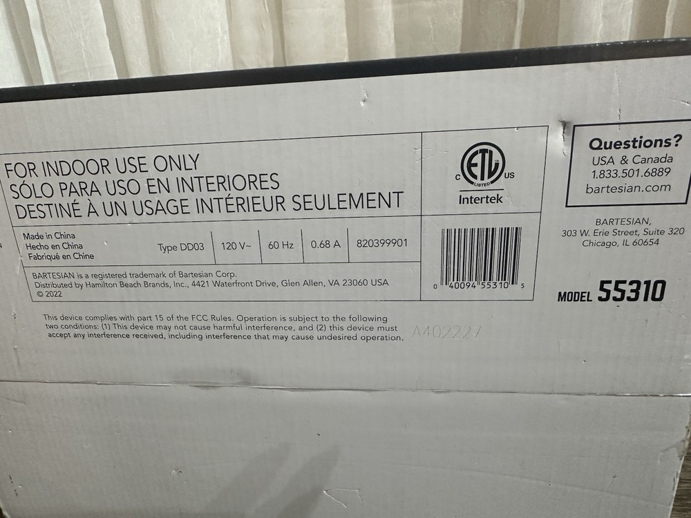 Bartesian Cocktail Machine Duet 2 Bottle Home Bar Model 55310 Open Box