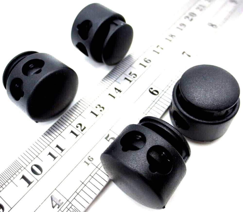 Draw String 2 Hole Slide Lock Spring Loaded PREMIUM for 7/32" Thick Cord Hat Bag