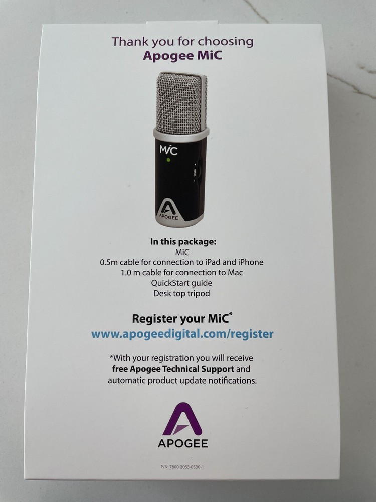 MIC APOGEE STUDIO QUALITY DIGITAL MICROPHONE for IPAD, IPHONE & MAC