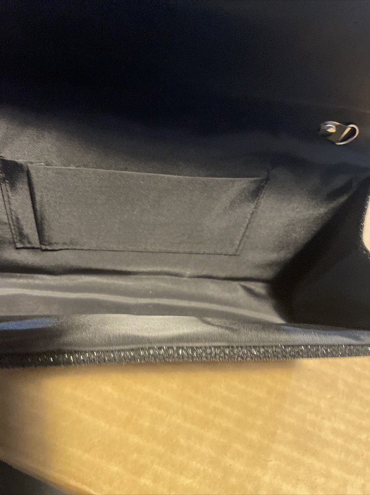 Vintage Reflective Mesh Black Clutch 9”x4”