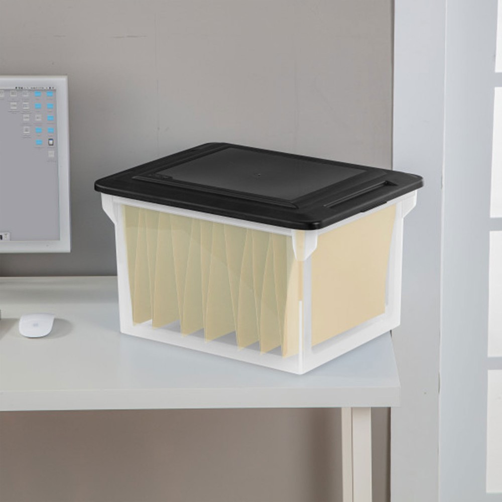 Sterilite Convenient Versatile Clear Organizing Storage File Box w/Lid (4 Pack)