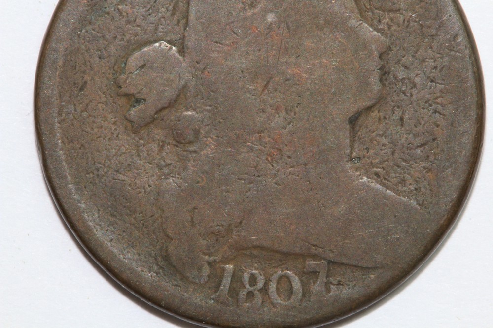 1807 Draped Bust Liberty Large Cent Coin Grading Good (LRG914)