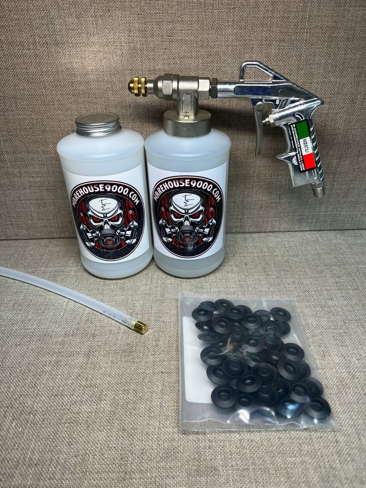 Pro Undercoating Spray Gun with 1 360* Wand, 2 Quart Bottles, and 50 Rust Plugs