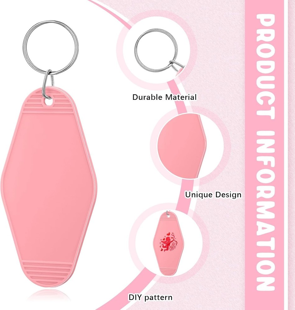 DIY Craft Key Tag Set - 100 Blank Keychains