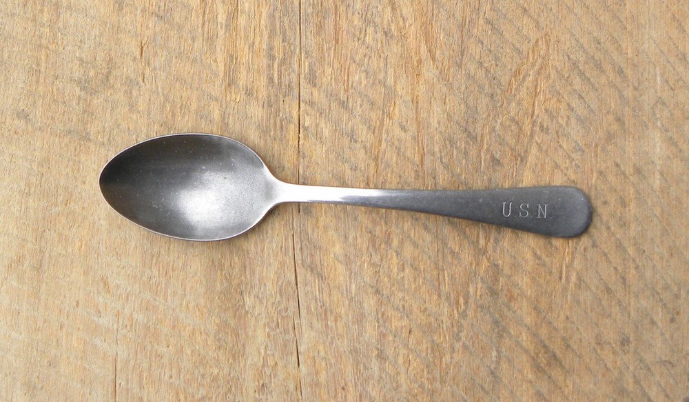 WWII USN, U.S. Navy, 7" Mess Hall Spoon, Reed & Barton