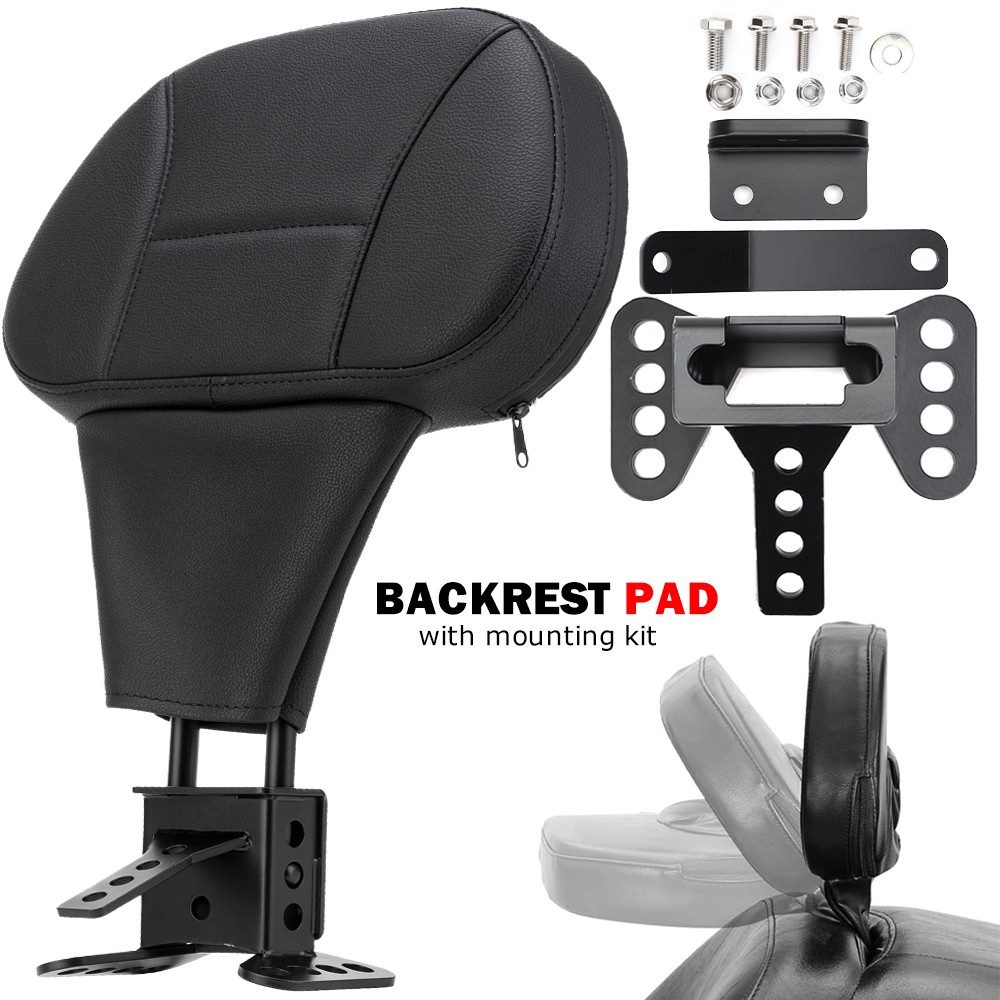 Plug-In Driver Rider Backrest Pad For Harley Touring Road Street Glide 2009-2026