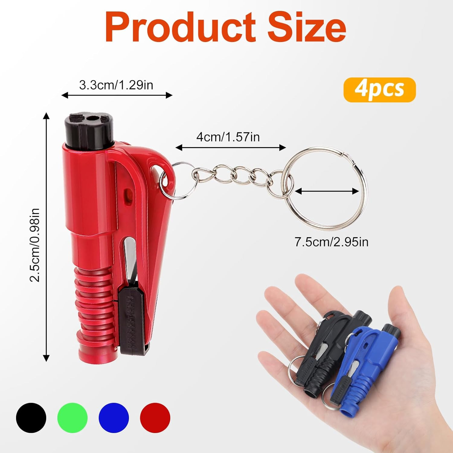 4 PCS Window Breaker Seatbelt Cutter, Seatbelt Cutter and Glass Breaker & Surviv