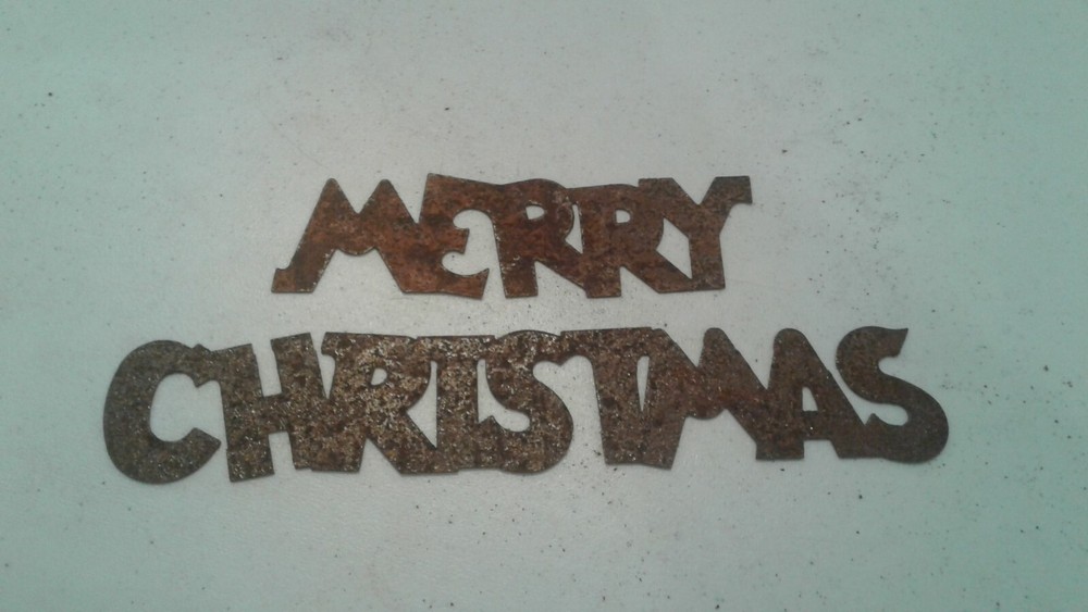 Rusty metal "Merry Christmas"