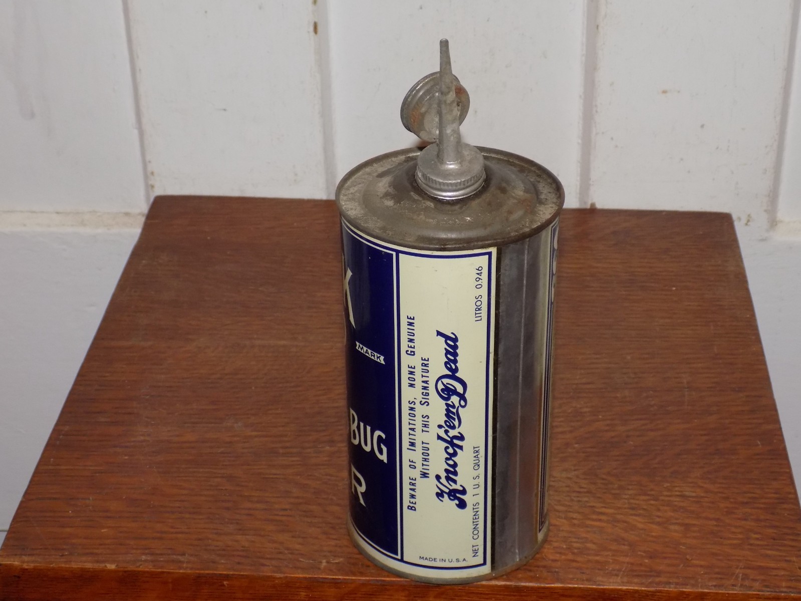 Vintage Knock em Dead Bed Bug Killer 1 Quart EMPTY Can