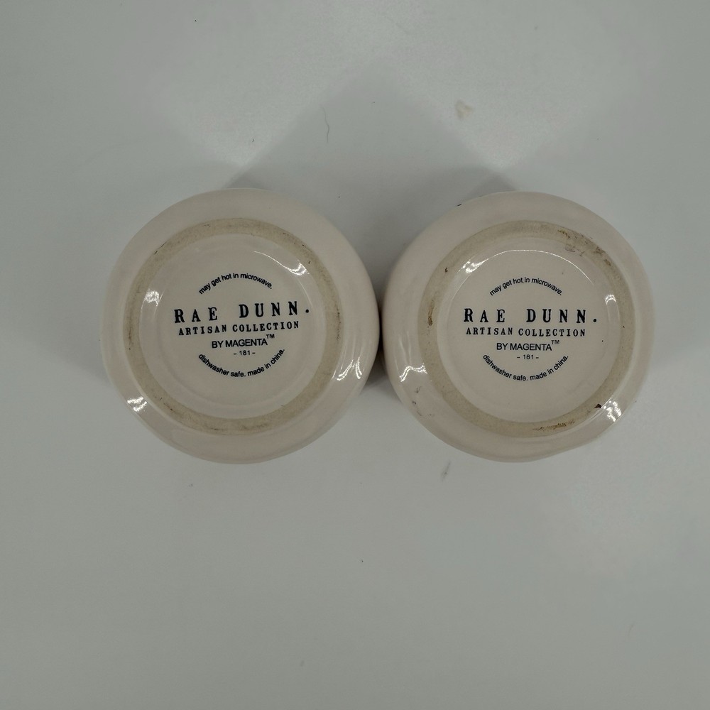 Rae Dunn Salt & Pepper Holder White Ceramic Stackable Cellars Set w/ Lid