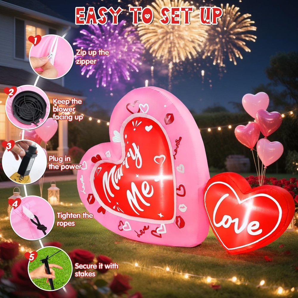 LETIME 6.9 FT Proposal Inflatable Decorations Romantic Multicolor