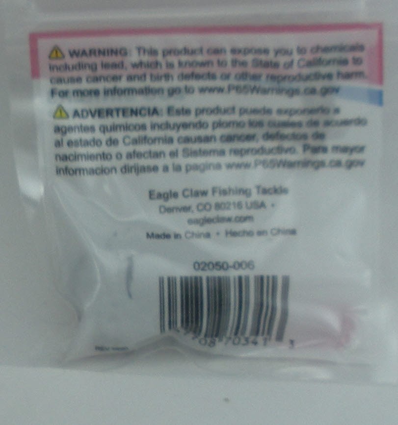 Eagle Claw 02050-006 Egg Lead Weights 2CT 1oz