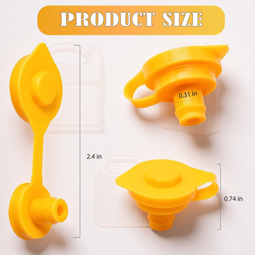 10 PCS Small Universal Can Vent Cap, Yellow Can Vent Cap Replacement Flexible...