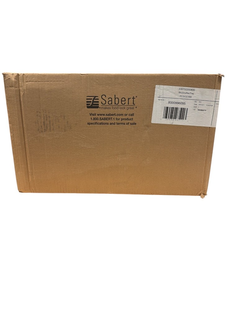 Sabert BIack 22oz RecTray case 600ct