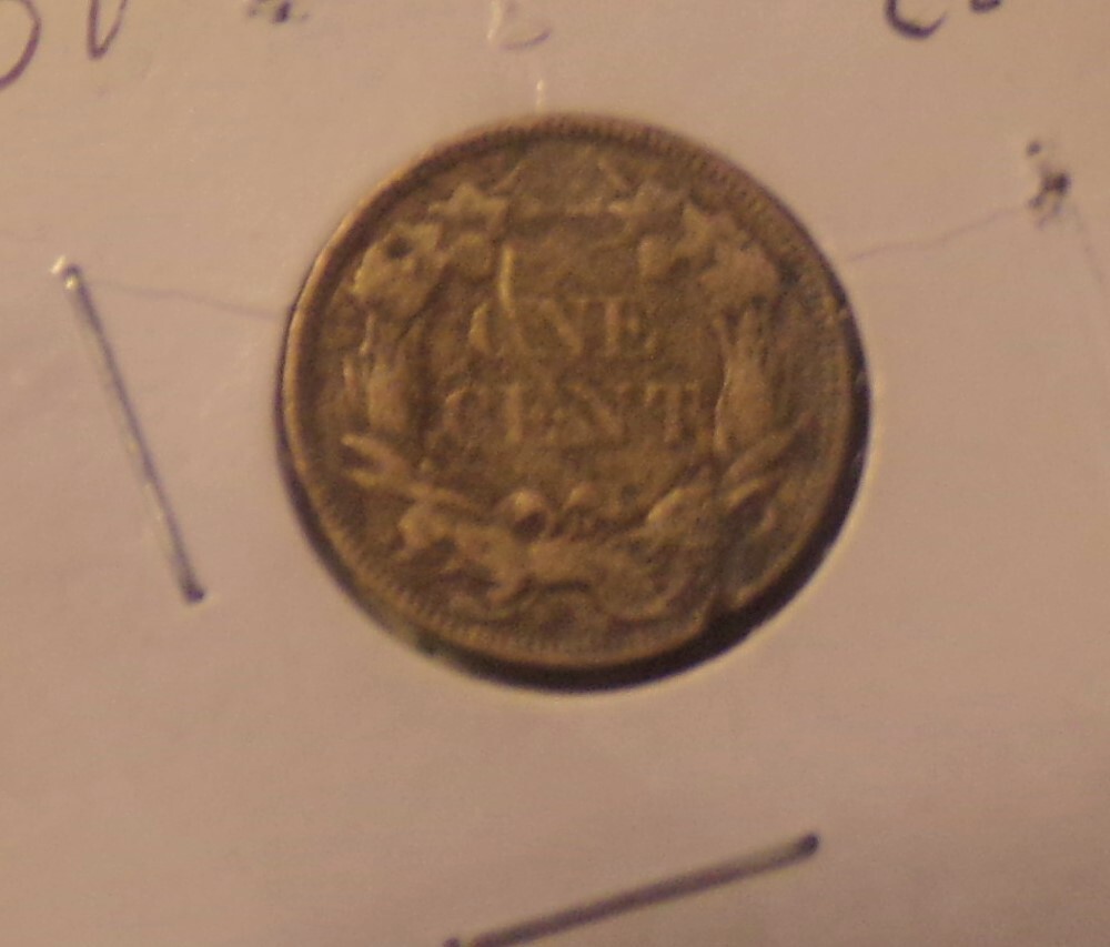 1858 FLYING EAGLE CENT COPPER-NICKEL WITH POSSIBLE ERROR ON DATE G/VG COND