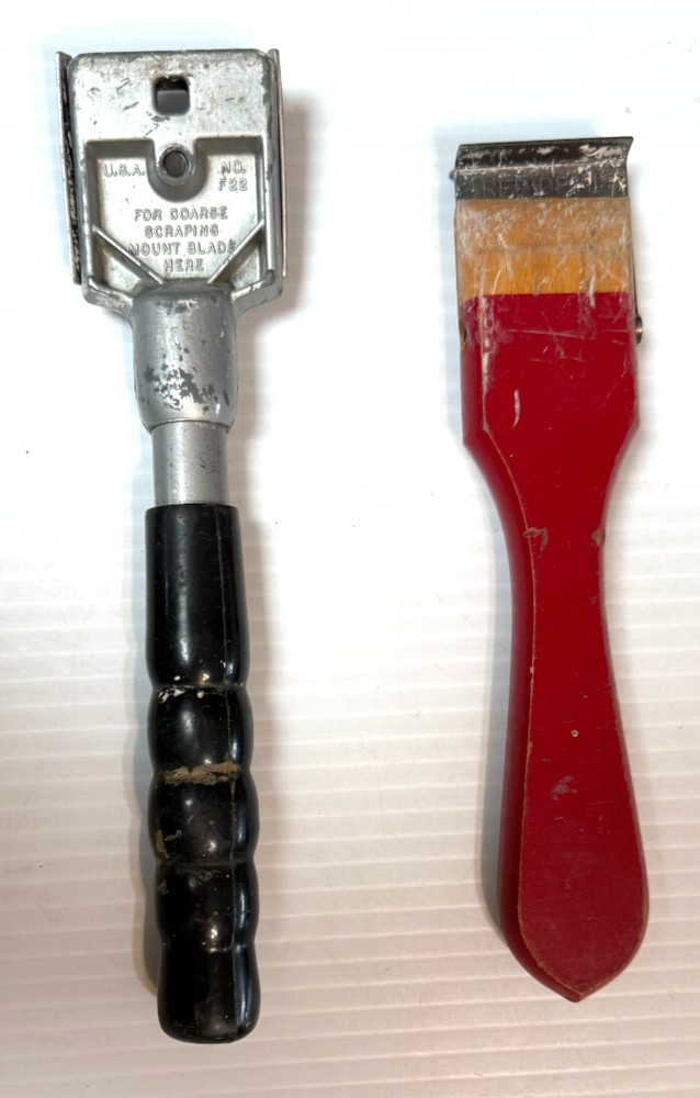 Vintage CRAFTSMAN 4 Edge Scraper # F22 & Red Devil #40 Scraper