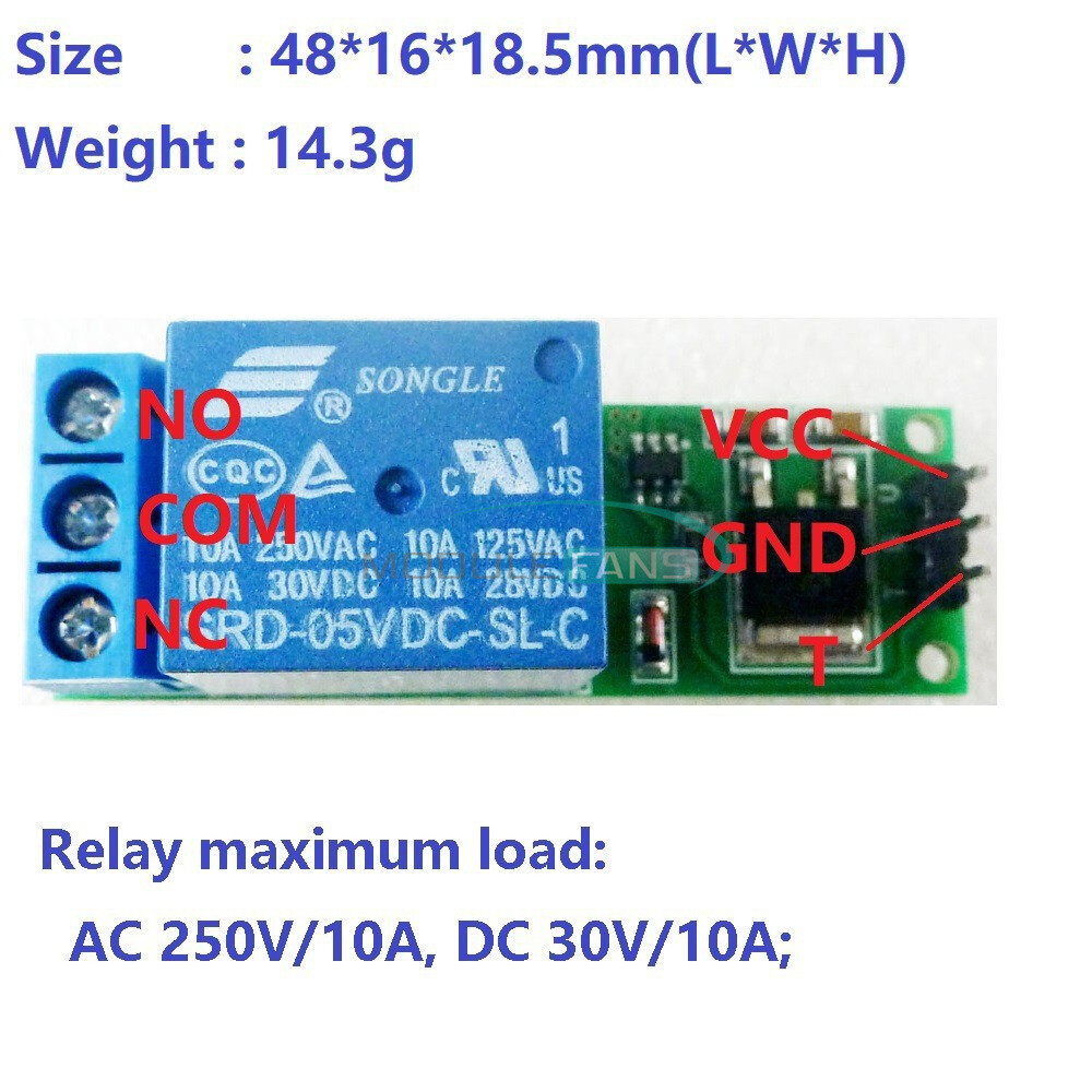 Flip-Flop Latch Relay Bistable Self-locking Low Pulse Trigger Relay Module 6-24V