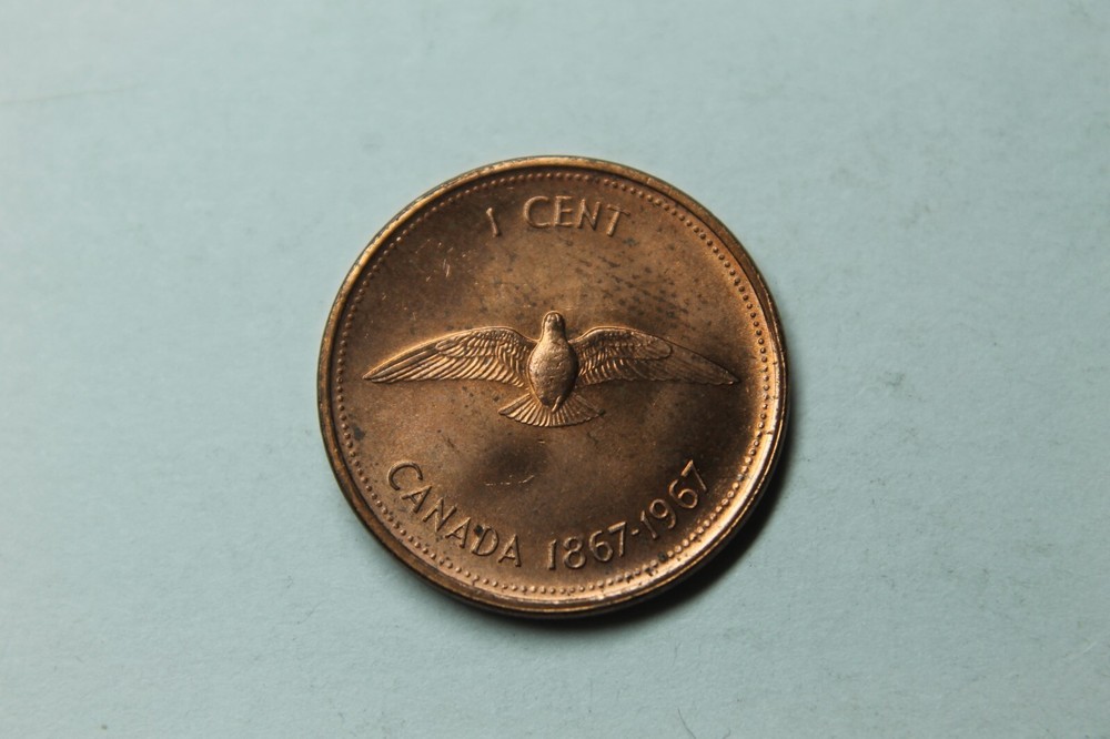 Canada One 1 Cent 1967 Centennial Dove