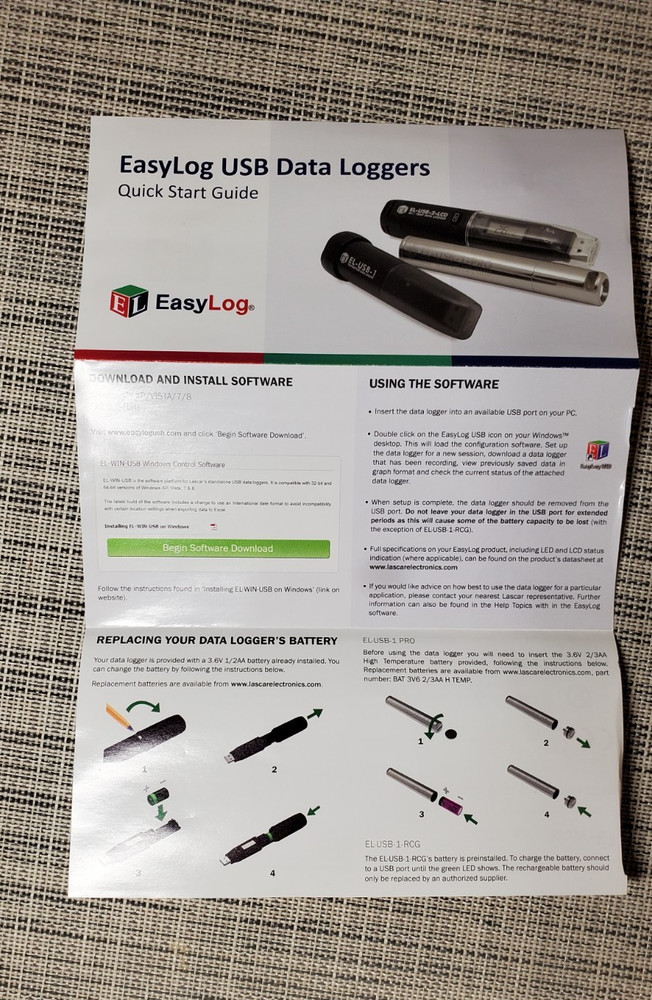 LASCAR EasyLog EL-USB-2 RH / TEMP Data Logger