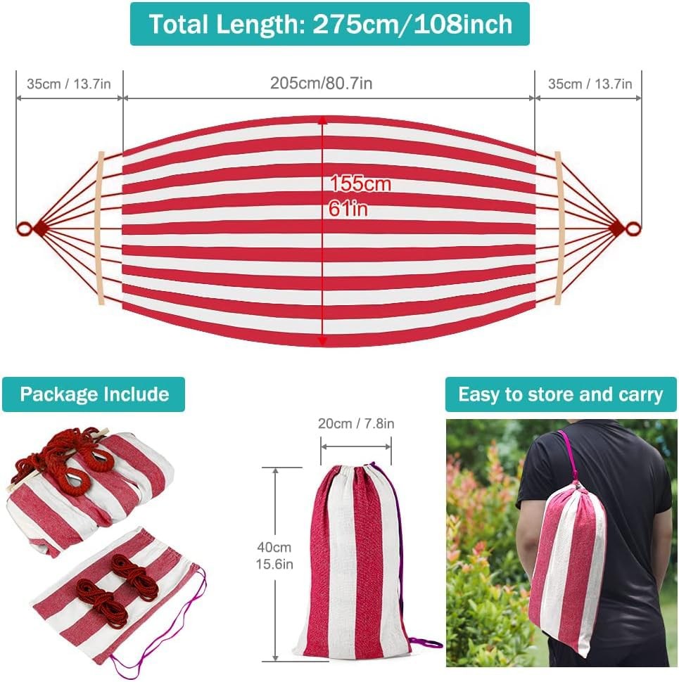 Hamacas Tejidas Grandes Para 2 Personas 550 Libras Adultos Colgante De Camping