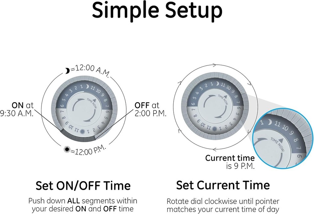 24-hour Mechanical Pool Timer Switch, 2HP 40A Load Capacity Pool Pump Timer