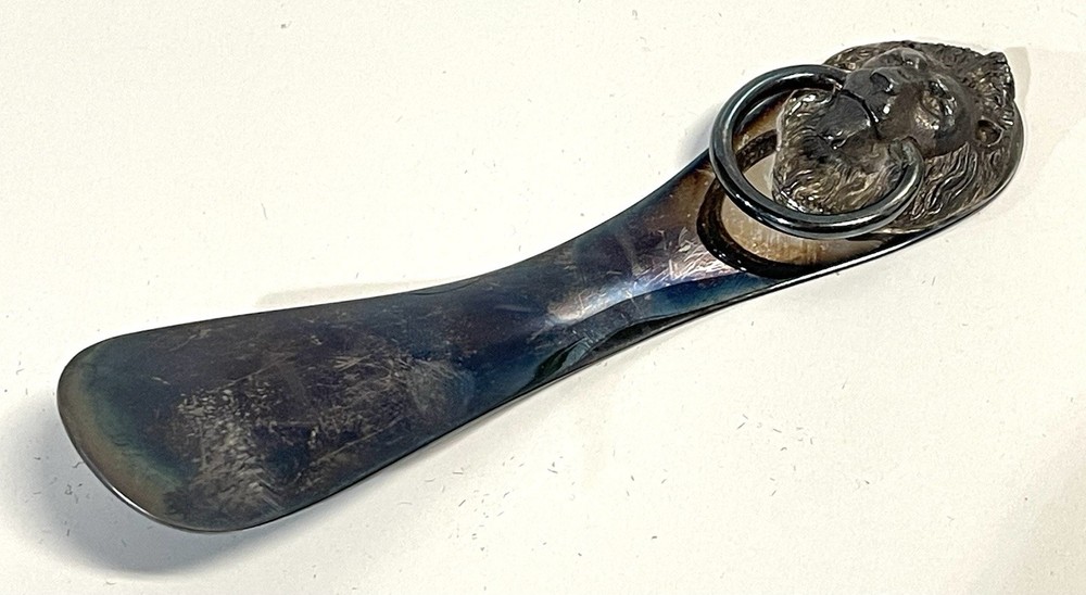 Vintage Reed And Barton Silverplate Heavy Lion Shoe Horn Never Used New In Box