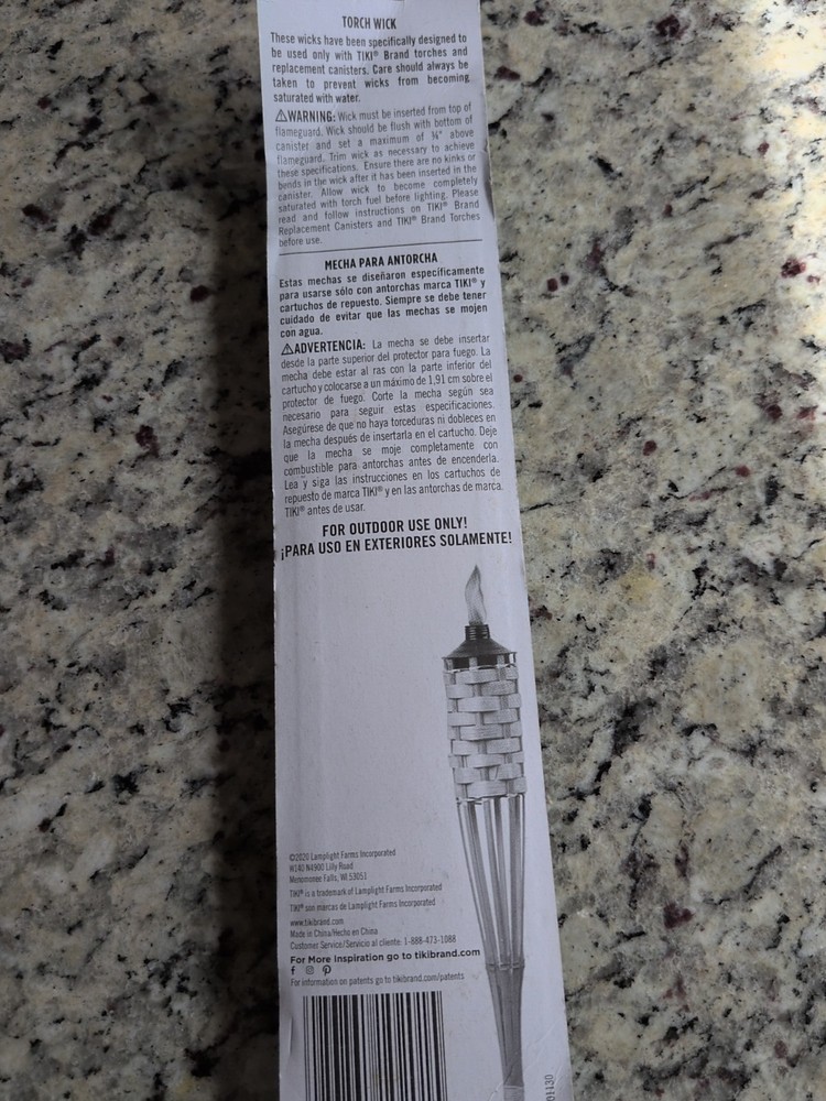 TIKI TORCH WICK Replacement Round Shape.