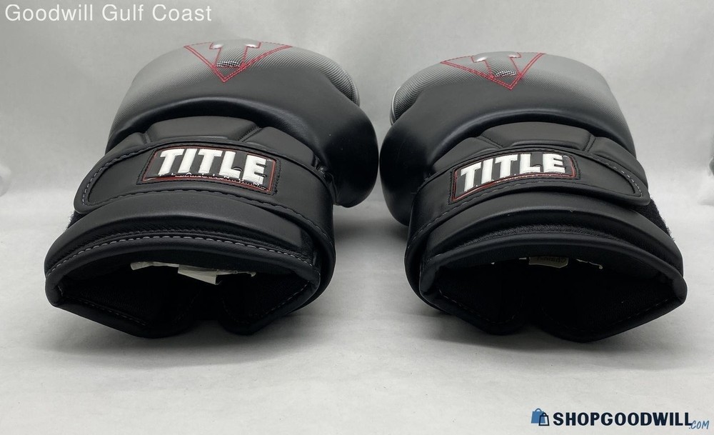 Title Platinum Boxing Training Gloves - Black/Silver 14oz chain 1