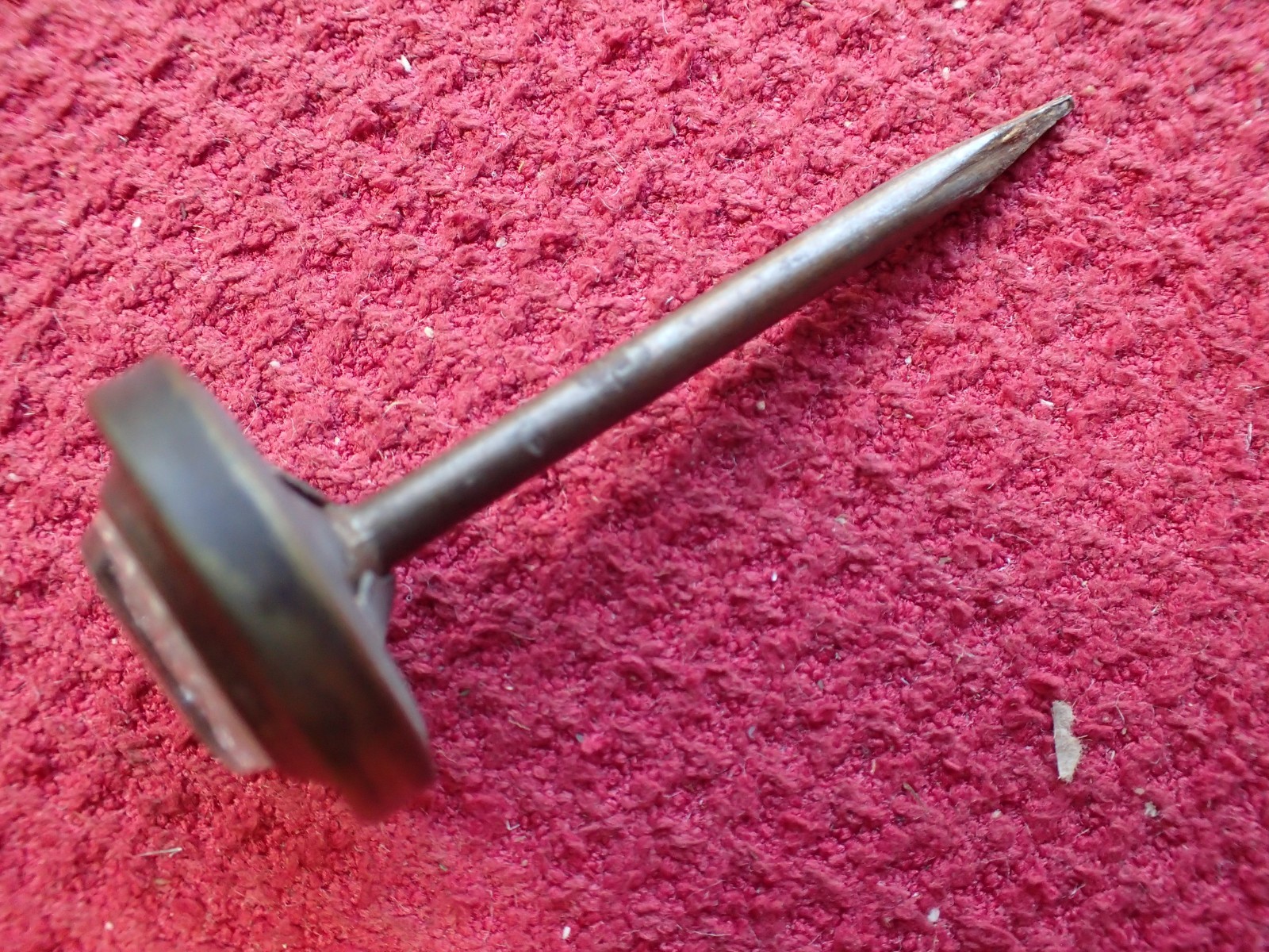 Antique Victorian Five (5) Sulfide Glass Brass Picture Hanging Nails