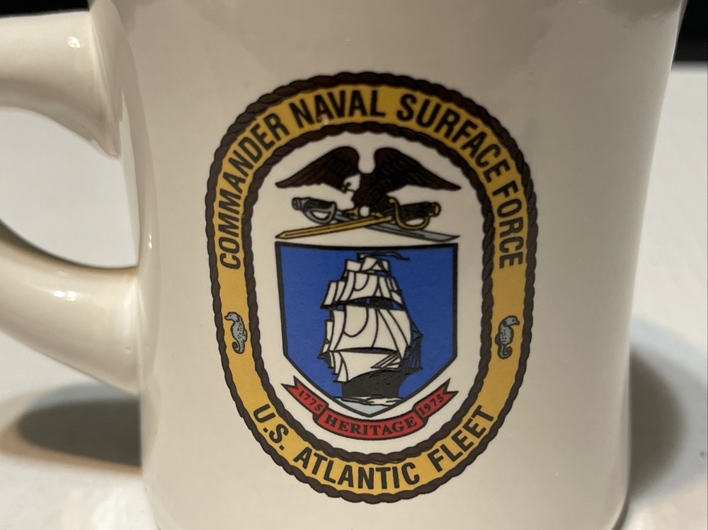 USN US ATLANTIC FLEET Commander Naval Surface Force Cafe/Diner Style Coffee Mug