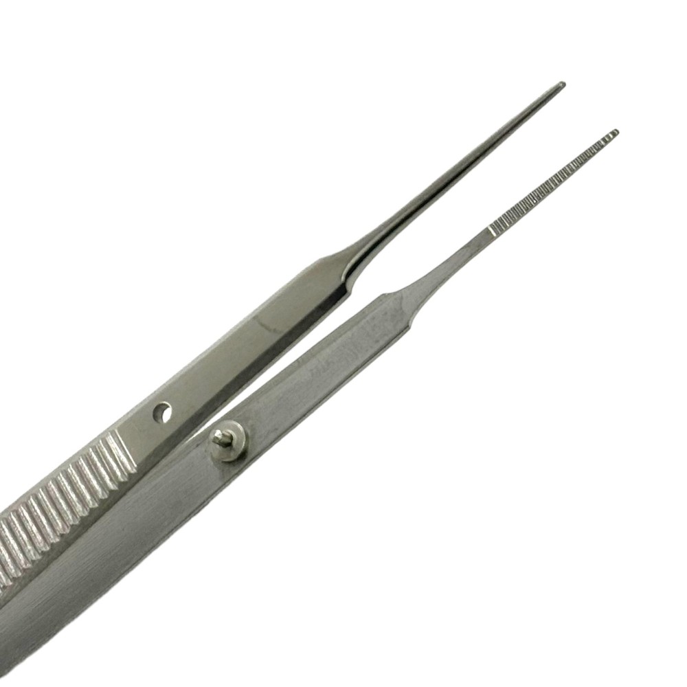 Gerald Forceps Serrated with Delicate Tips and Guide Pin Tissue Grasping Forceps