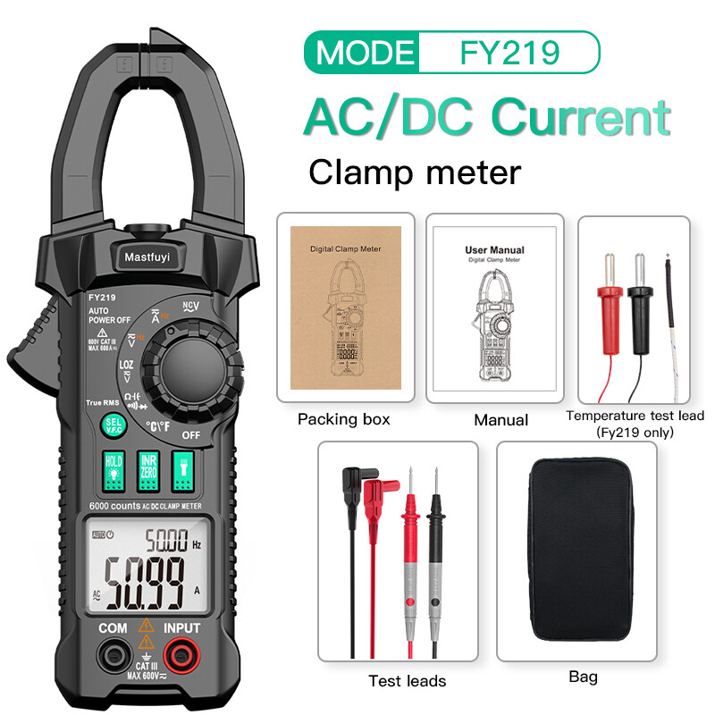 AC DC Digital Clamp Meter Multimeter Amperometric True RMS Capacitance Tester