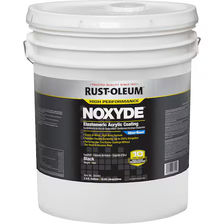 Rust-Oleum 283091 Elastomeric Acrylic Coating, Black, 5 Gal.