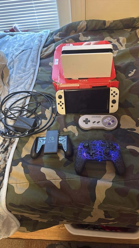 Nintendo Switch OLED Bundle with Super Nintendo Controller, Dock, Accessories