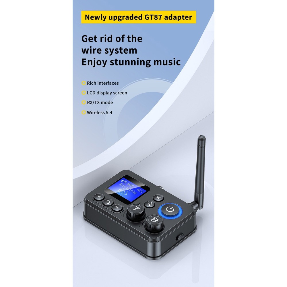 For Bluetooth 5.4 Transmitter Receiver 3.5mm AUX RCA Audio Adapter Replacement