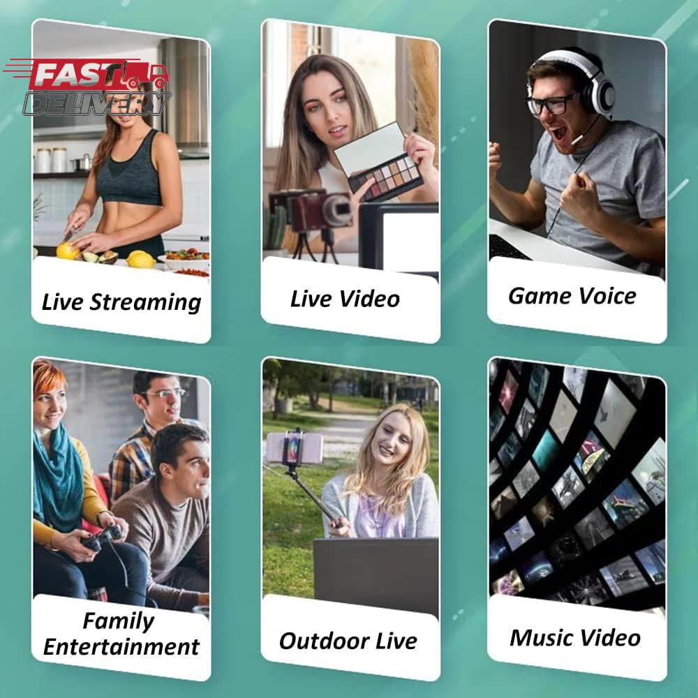 Iphone Microphone Adapter for Live-Streaming, Microphone & 3.5Mm Headphone Adapt